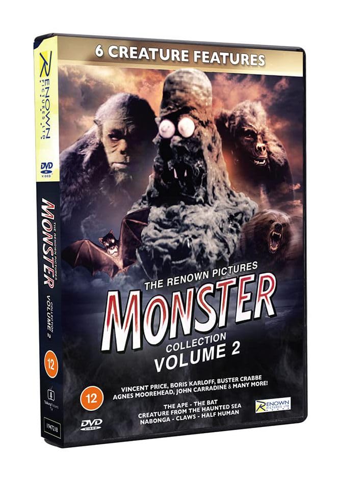 DVD cover for “Renown Pictures Monster Collection Volume Two” featuring a monster.