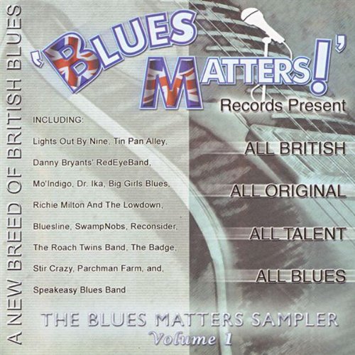 CD cover for “Blues Matters Sampler Volume 1” with blue and white text.