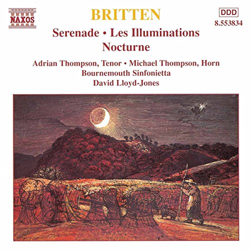 CD cover for Britten’s “Serenade” with a moonlit landscape painting.