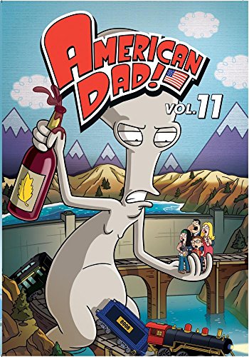 “American Dad!” DVD cover featuring Roger holding a bottle, with family below.