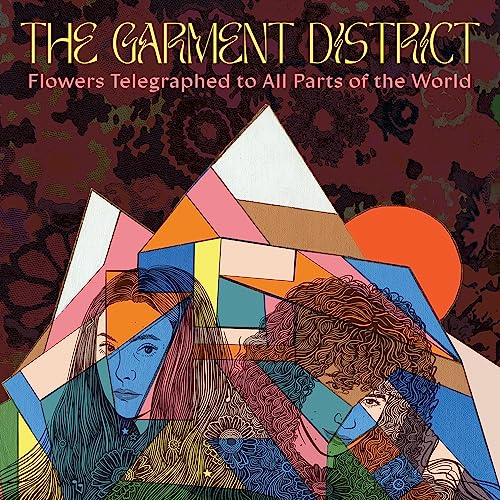 Album cover with geometric shapes, faces, and a rising sun illustration.