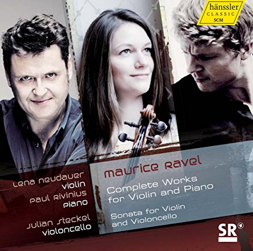CD cover featuring portraits of musicians and text: "Maurice Ravel Complete Works".
