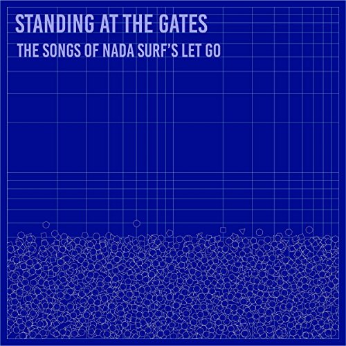 Blue album cover with grid lines and a crowd of small shapes.