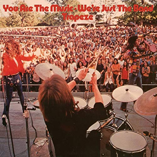 Trapeze album cover: band performing to a large, enthusiastic crowd.