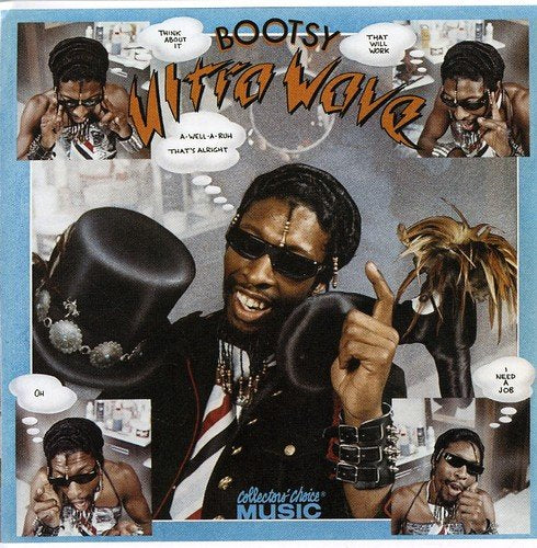 Bootsy Collins album cover, “Ultra Wave,” featuring a comic-book style design.