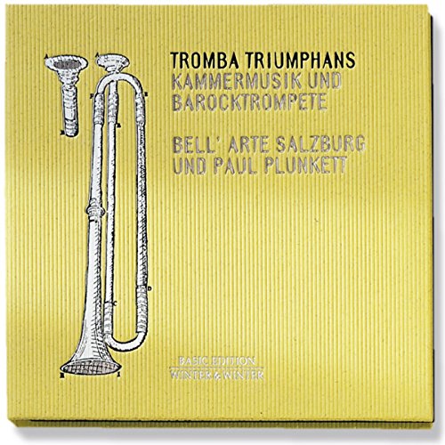 CD cover with line drawing of a baroque trumpet on yellow background.