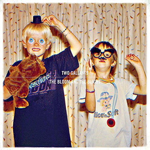 Album cover for Two Gallants' "The Bloom And The Blight" featuring two costumed children.