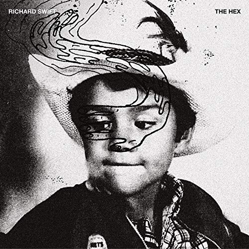 Black and white album cover featuring a portrait with abstract lines.
