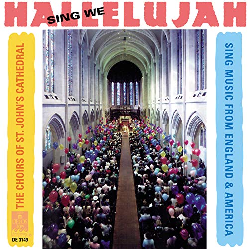 CD cover: cathedral interior with rows of colorful balloons.
