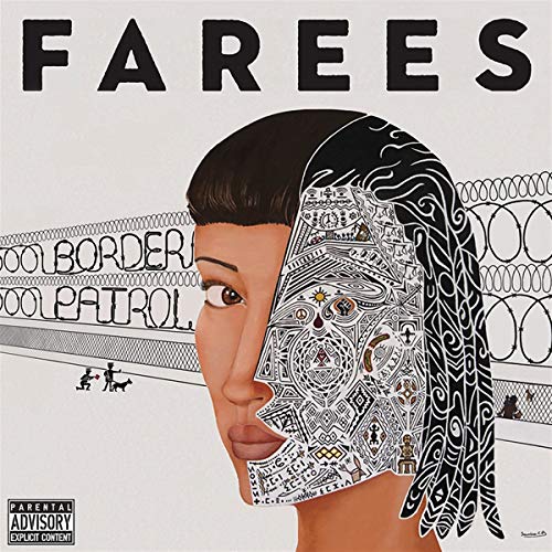 CD cover: illustrated face, half patterned, half skin-toned, with text "FAREES".