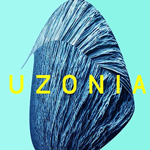CD cover for “Uzonia” by Matthew Collings, abstract blue textured design.