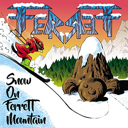 CD cover: skier, bear, mountains, and snowy landscape in cartoon style.