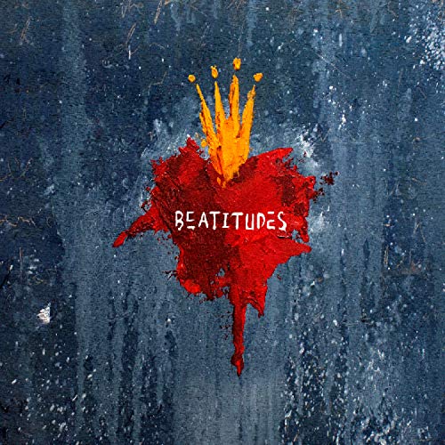 CD cover: abstract red heart with yellow flames and text "BEATITUDES".