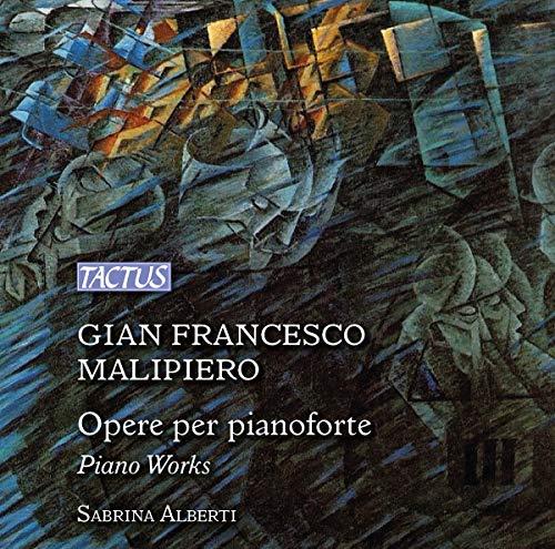 CD cover with abstract art in blues and golds, text "Sabrina Alberti".