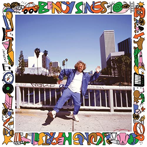 Album cover for Benny Sings’ “Young Hearts” featuring a man in a blue suit.