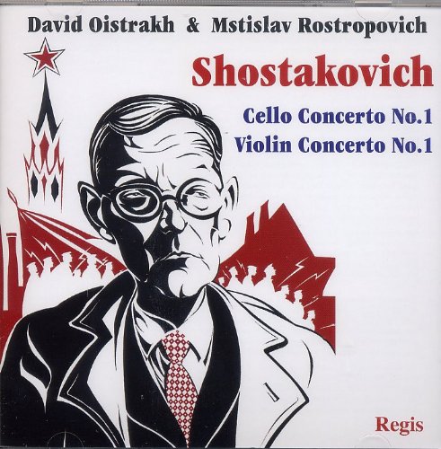 CD cover featuring a stylized portrait of Dmitri Shostakovich in red and white.