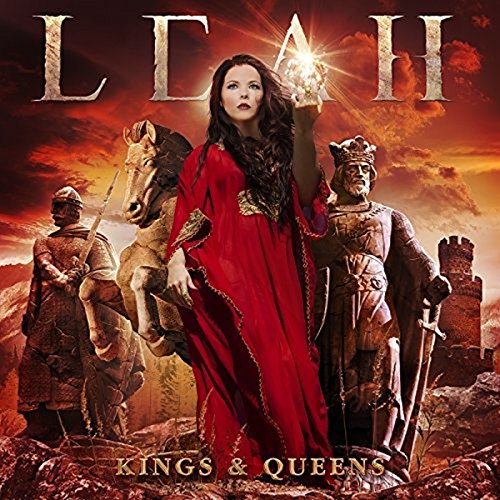 CD cover for Leah’s “Kings & Queens” featuring a woman in red with knights.