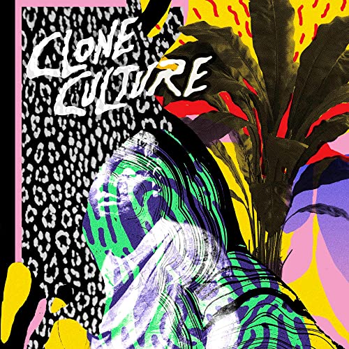 Album cover for "Clone Culture" with abstract, colorful, patterned imagery.