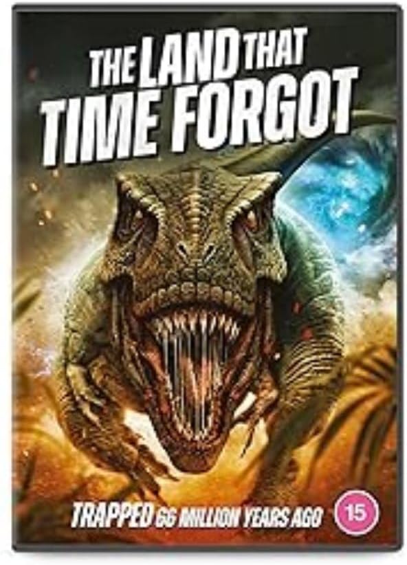 DVD cover featuring a roaring dinosaur against a stormy, prehistoric backdrop.