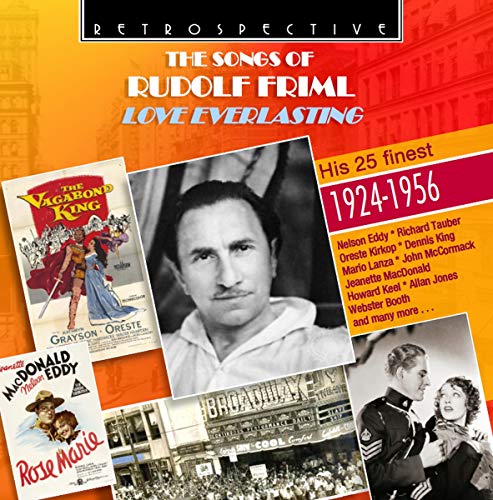CD cover for "Rudolf Friml: Love Everlasting" featuring vintage photos.