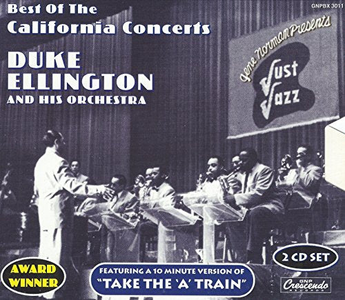 CD cover for Duke Ellington’s “Best Of The California Concerts” featuring band photo.