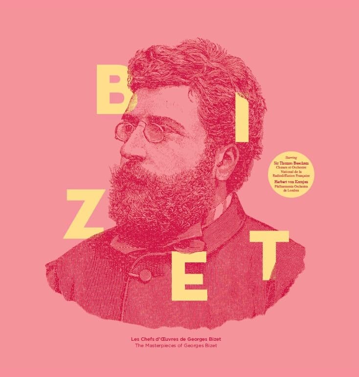 Vinyl record cover featuring a portrait of composer Georges Bizet.