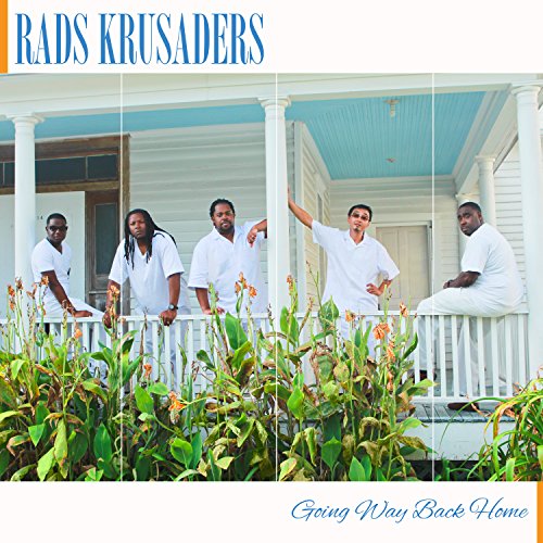 CD cover featuring five men in white standing on a porch.