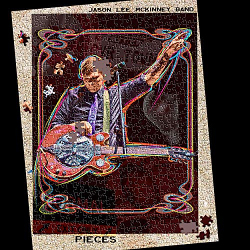 Puzzle depicting a musician playing a red electric guitar.