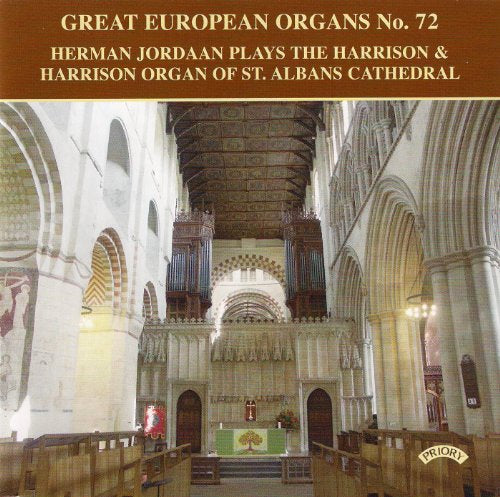 CD cover: interior of St. Albans Cathedral with organ pipes visible.