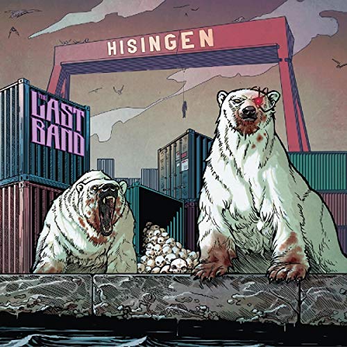 CD cover: two injured polar bears in a shipping yard scene.
