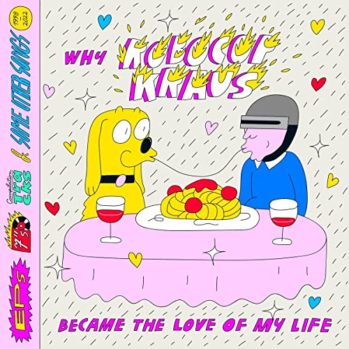CD cover: cartoon of Robocop Kraus on a date with pasta and wine.