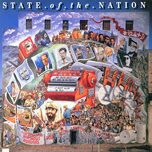 CD cover: colorful mural depicting diverse faces and a printing press.