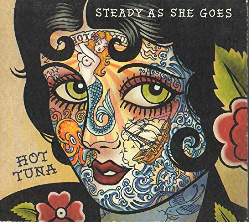 CD cover: colorful, stylized face with nautical tattoos and floral details.