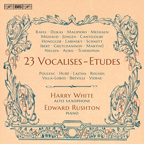 CD cover for "23 Vocalises-Etudes" by White & Rushton, ornate design.