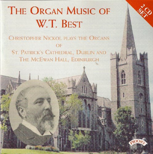 CD cover featuring a cathedral, portrait, and text about organ music.