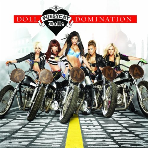 Five women posing on motorcycles in front of a city-themed background.