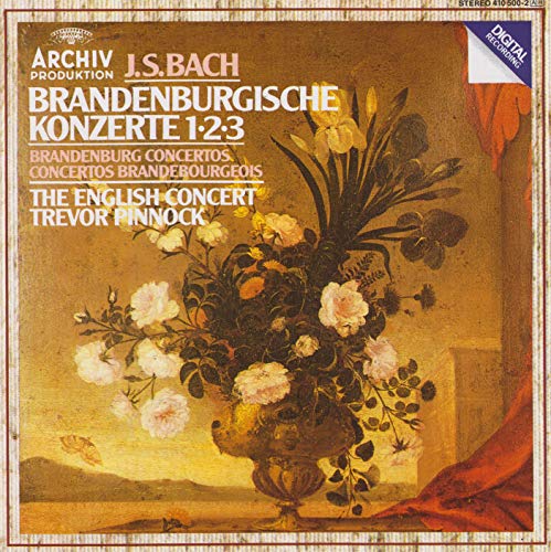 CD cover: floral still life with text “J.S. Bach Brandenburgische Konzerte.”