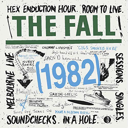 Album cover for The Fall 1982 featuring chaotic handwritten text and graphics on white.