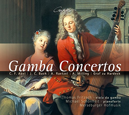 CD cover: 18th-century figures with viola da gamba, titled "Gamba Concertos".