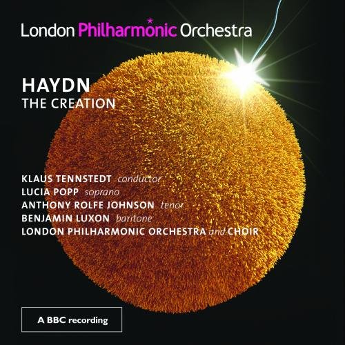 CD cover for Haydn’s “The Creation” featuring a golden, textured sphere.