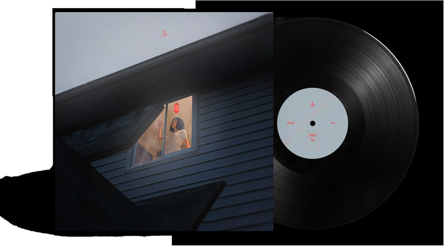 Kills Birds “Crave” vinyl record with a house and figure illustration.