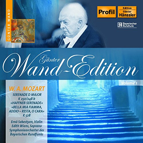 CD cover featuring conductor Günter Wand and Mozart's Serenade in D Major.