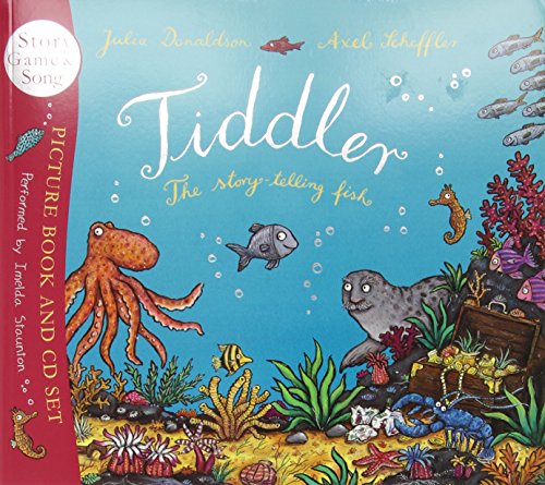 Cover of “Tiddler” picture book and CD set with underwater creatures.
