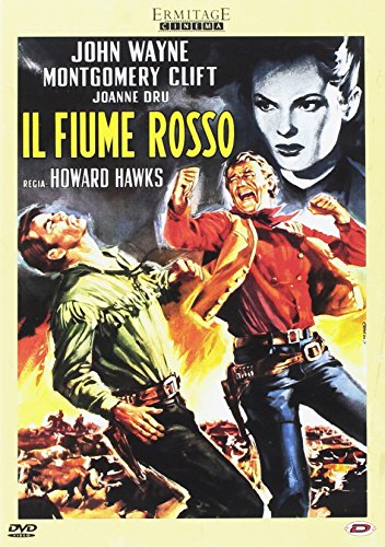 Fiume Rosso" DVD cover featuring John Wayne and Joanne Dru in a western scene.