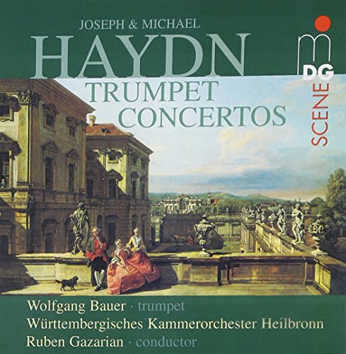 CD cover for Haydn trumpet concertos with a palace scene.
