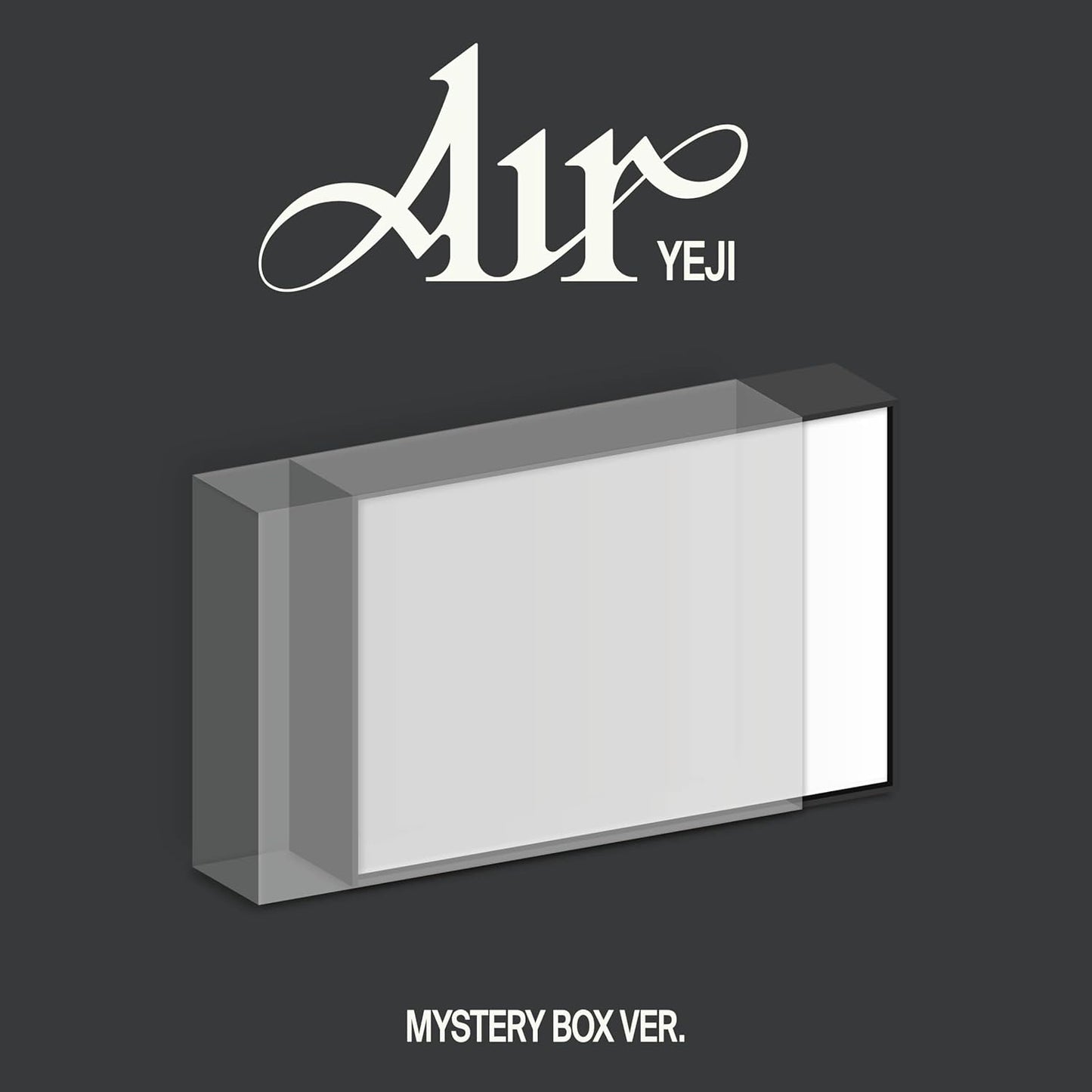 Yeji “Air” CD mystery box with white, translucent packaging.