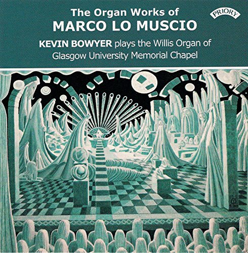CD cover for organ works by Marco Lo Muscio, featuring abstract art.