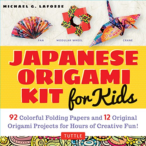 Japanese Origami Kit for Kids: 92 Colorful Folding Papers and 12 Original Origami Projects for Hours of Creative Fun!