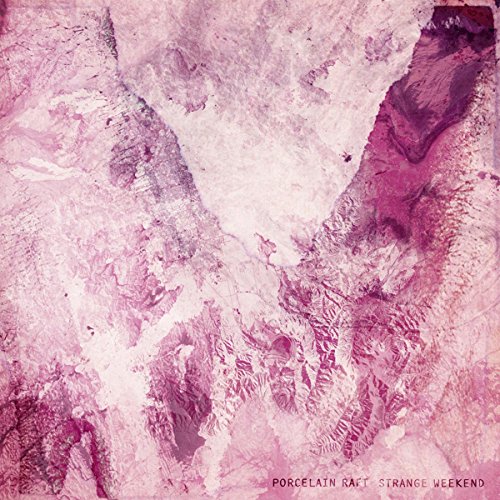 Pink and white textured album cover for Porcelain Raft’s “Strange Weekend.”
