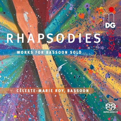 CD cover for “Rhapsodies” by Celeste-Marie Roy, featuring colorful abstract art.